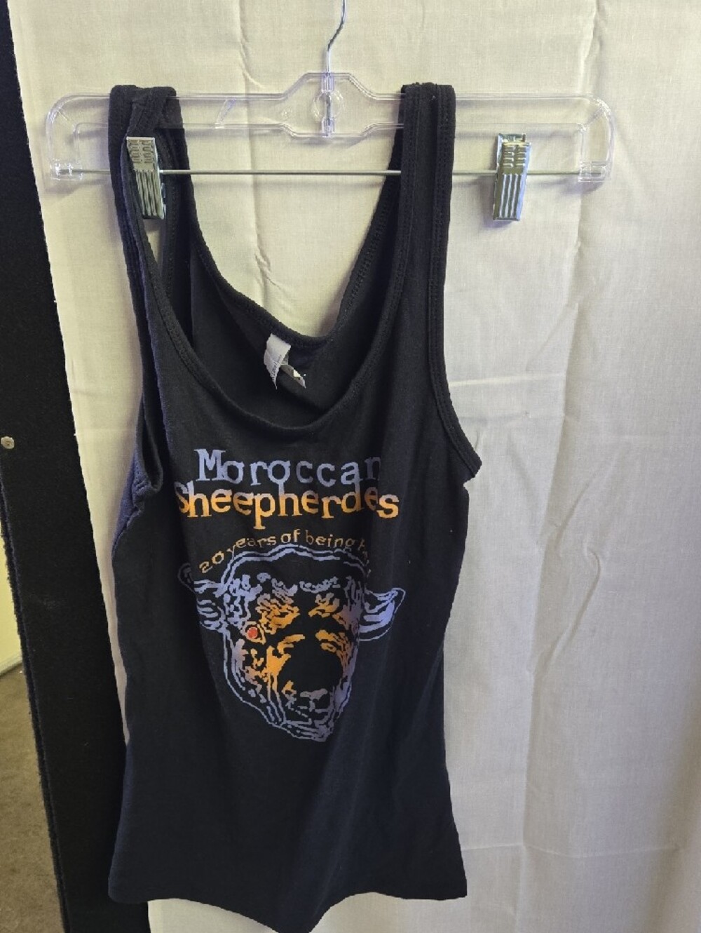 Next Level Moroccan Shepherdess Graphic Tank Top Black w/Blue & Orange Print LG
